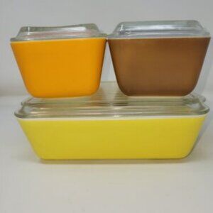 Vintage Pyrex Rare Town and Country Refrigerator Dish Set - 8 Piece Complete